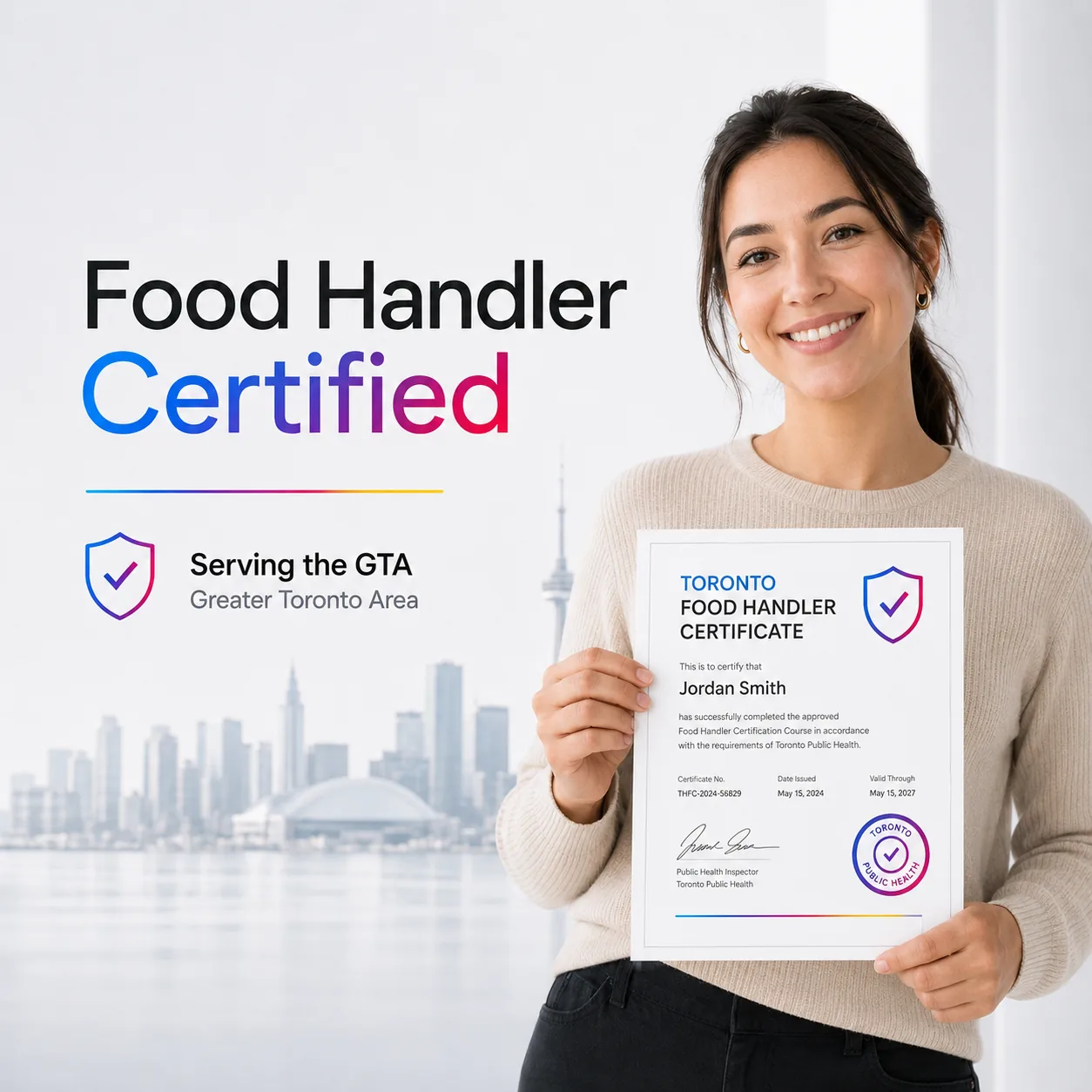 Food Handler Certified, serving the Greater Toronto Area