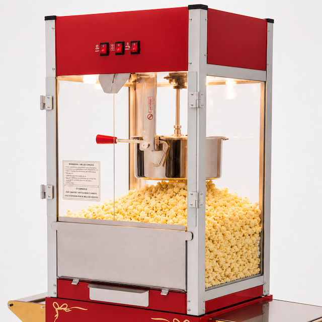 12oz commercial popcorn machine, front view